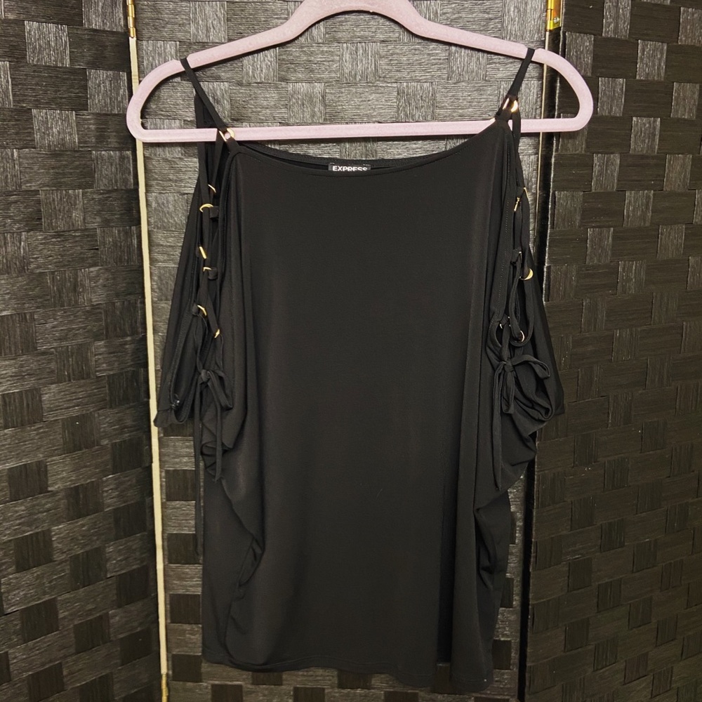 Express Dolman cross shoulder Top